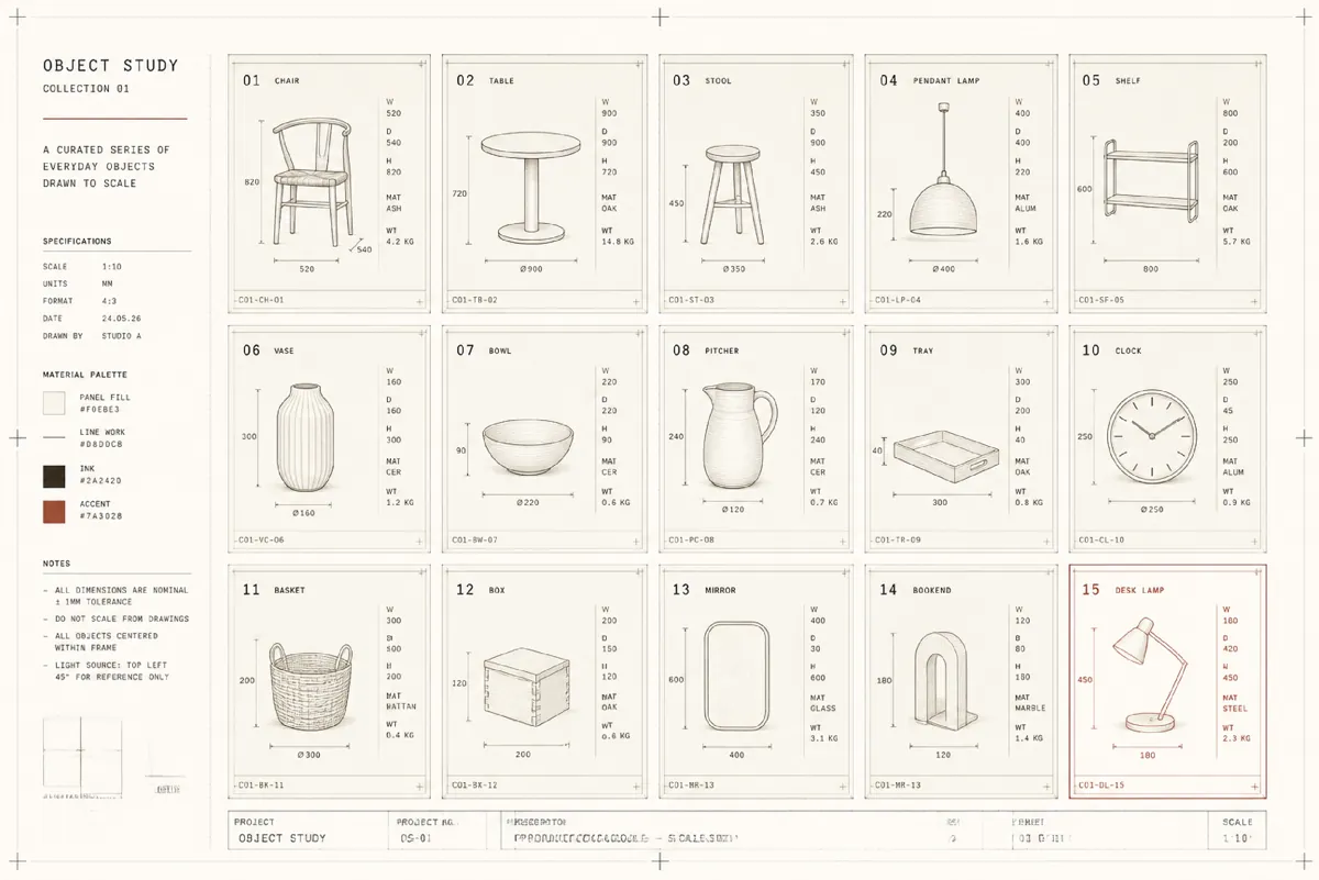 Digital Catalogue — drafting illustration